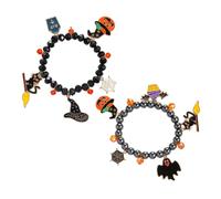 Halloween Perles Set pour Bracelets Ensemble, 2 Pièces, Bracelets d'Halloween Personnalisés Empilable Bracelets, Bijoux d'Halloween Fête, Bracelet Bijoux pour Femmes