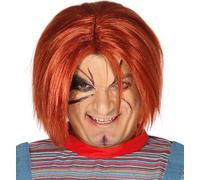 Halloween Perruque Horreur Figure Rouge Lune de Sang Costume Accessoire Fratze Poupée tueuse Schaurig Spukpuppen Look Dunkelhexen Hexenzeit, Couleur : Orange