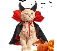 Halloween Pet Cape, Adjustable Vampire Cat Cloak, Colorful Pet Cape with Horn, Creative Holiday Costumes, Pet Costumes for Carnival, Mascarade Pet Outfit, Spooky Pet Attire, Cute Cat Cloak Costume, F