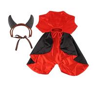 Halloween Pet Cape Adjustable Vampire Cat Cloak Colorful Pet Costume Pet Cape with Horn Creative Holiday Costumes Carnival Pet Outfit Masquerade Pet Costume