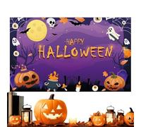 Halloween Photo Backdrop - Happy Halloween Banner, Hallowen Party Backdrops, Spooky Photography Background Party Supplies for Kids Adult Birthday Home Indoor Wedding Decor School Activity