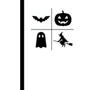 Halloween Pictograms - Notebook for Children and Adults | Sketchbook with Ghost, Witch, Pumpkin and Bat Motifs: Writing and Drawing Book | Size 6” x 9” | 100 Blank White Pages