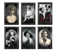 Halloween Picture Frames 6pcs 3D Changer Le Visage Portraits Halloween décorations effrayantes Images d'horreur Animatronic