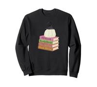 Halloween Pile de Livres avec Chapeau de sorcière Sweatshirt