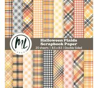 Halloween Plaids Scrapbook Paper Pad: Orange And Black Gingham Collage Papers, Halloween Pattern Craft Paper for DIY Card Making, Scrapbooking, Junk ... Arts and Crafts for Kids, 8.5 x 8.5 inch