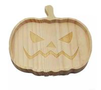 Halloween Plateau en bois en forme de citrouille 19 cm Plateau de service | Design citrouille unique, plus fantaisiste pour le charme, accroche-regard parfait pour les fêtes et les réunions