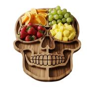 Halloween Platter, Wooden Food Tray, Decorative Serving Board, Sturdy Carved Material, Easy Carry Handles, Ideal for Themed Parties and Seasonal Entertaining Indoors or Outdoors