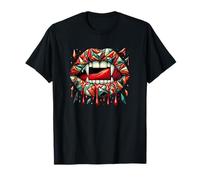 Halloween Polygon Art Lèvres Vampire Crocs T-Shirt