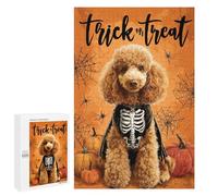 Halloween Poodle Skeleton Costume Puzzle 1000 Pièces Educa Jouet en Bois Cadeau Unique Décoration Intérieure Jeu Éducatif Challenge Toy Adultes Et Enfants À Partir De 14 Ans 1000 PCS