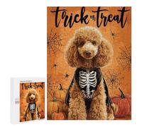 Halloween Poodle Skeleton Costume Puzzle 1000 Pièces Educa Jouet en Bois Cadeau Unique Décoration Intérieure Jeu Éducatif Challenge Toy Adultes Et Enfants À Partir De 14 Ans 500 PCS