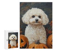 Halloween Poodle with Pumpkins Puzzle 1000 Pièces Educa Jouet en Bois Cadeau Unique Décoration Intérieure Jeu Éducatif Challenge Toy Adultes Et Enfants À Partir De 14 Ans 300 PCS