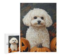 Halloween Poodle with Pumpkins Puzzle 1000 Pièces Educa Jouet en Bois Cadeau Unique Décoration Intérieure Jeu Éducatif Challenge Toy Adultes Et Enfants À Partir De 14 Ans 500 PCS