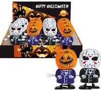 Halloween Poupée d'horreur remontable Masque de citrouille Squelette Figure Décoration Horreur Figure Jouet de bureau amusant Windup Party