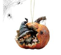 Halloween pour arbre - Accessoires d'intérieur pour voiture Ornement citrouille - Pendentif talisman d'Halloween en acrylique 2D pour décoration d'arbre porte sac à dos miroir miroir fenêtre