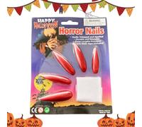 Halloween Press on Nails 10 Pièces Halloween Jeu de Rôle Accessoires | Faux ongles effrayants longs pour femmes et filles maison hantée bal masqué spectacles sur scène fêtes costumées