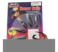 Halloween Press on Nails, Spooky Gothic Set, 2.06x0.62in Long Fake Fingertips, Authentic Adhesive Design, Stylish Finish for Party Masquerade Role Play Stage Dress-Up