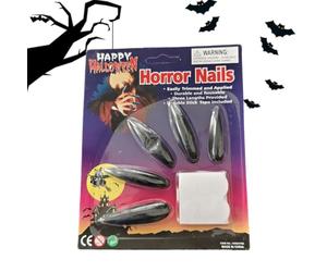 Halloween Press On Nails - Spooky Manicure, 10 Pieces Long Fake Nails For Costume Gala, Gothic Fingernail Decoration With Pointed Tips, Apparel Accent, False Talon For Witches, And Ghouls