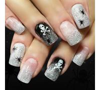 Halloween Press Sur Ongles Carré Faux Acrylique Paillettes Faux Bâton Couverture Complète Faux Ongle Halloween