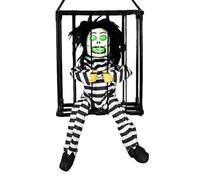 Halloween Prisoner Decor - Scary Cage Prisoner Haunted House Decor,Screaming Halloween Decor with Motion and Light Sensor, Animated Halloween Decoration