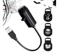 Halloween Projector with 3 Modes, Magnetic 360-Degree Rotating USB LED Light, Haunted House Skeleton and Ghost Palm Print Lamp for Driveway, Tunnel, Party, House Decoration
