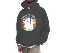 Halloween Pull-Over Graphique Sweat Capuche Homme à pour Hommes et Femmes, Sweat-Shirt Polaire 3D, nouveauté, Cool, drôle, avec Poches, 2025 Zip(Gris foncé,XL)