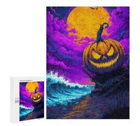 Halloween Pumpkin Beach Scene Puzzle 1000 Pièces Educa Jouet en Bois Cadeau Unique Décoration Intérieure Jeu Éducatif Challenge Toy Adultes Et Enfants À Partir De 14 Ans 500 PCS