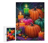 Halloween Pumpkin Candles Decor Puzzle 1000 Pièces Educa Jouet en Bois Cadeau Unique Décoration Intérieure Jeu Éducatif Challenge Toy Adultes Et Enfants À Partir De 14 Ans 500 PCS