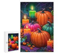Halloween Pumpkin Candles Decor Puzzle 1000 Pièces Educa Jouet en Bois Cadeau Unique Décoration Intérieure Jeu Éducatif Challenge Toy Adultes Et Enfants À Partir De 14 Ans 1000 PCS