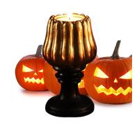 Halloween Pumpkin Candlestick, Home/dining Room Table Decoration, Golden | Halloween Candlestick Holder For Indoor Coffee Table Fireplace Dinner Table Centerpiece Decoration Home Decor
