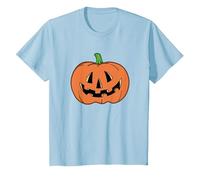 Halloween Pumpkin Funny Jack-o-Lantern T-Shirt, Enfant, Bleu Céleste, 8 Ans
