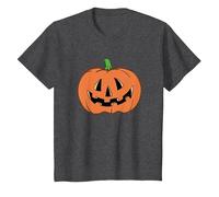 Halloween Pumpkin Funny Jack-o-Lantern T-Shirt, Enfant, Chiné Foncé, 12 Ans