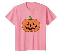 Halloween Pumpkin Funny Jack-o-Lantern T-Shirt, Enfant, Rose, 8 Ans