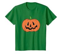 Halloween Pumpkin Funny Jack-o-Lantern T-Shirt, Enfant, Vert Kelly, 10 Ans