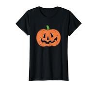 Halloween Pumpkin Funny Jack-o-Lantern T-Shirt, Femme, Noir, XS