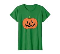 Halloween Pumpkin Funny Jack-o-Lantern T-Shirt, Femme, Vert Kelly, XL