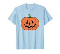 Halloween Pumpkin Funny Jack-o-Lantern T-Shirt, Homme, Bleu Céleste, M