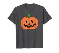 Halloween Pumpkin Funny Jack-o-Lantern T-Shirt, Homme, Chiné Foncé, S