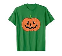 Halloween Pumpkin Funny Jack-o-Lantern T-Shirt, Homme, Vert Kelly, XL