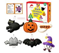 Halloween Pumpkin Keychain - Felt Cute Sewing Kit with Thread Needle