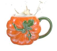 Halloween Pumpkin Mug - Coupe de boisson en céramique pour sirotage de saison | peinte à la main avec une fonction de bord lisse, construction robuste, parfaite pour les, les adultes,