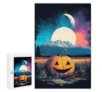 Halloween Pumpkin Night Scene - Puzzle De Table pour Adultes, 1000 PCS, Décoration Intérieure De Saison, avec Une Image Décorative Une Fois Terminé