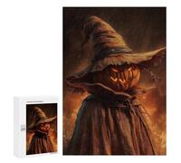 Halloween Pumpkin Scarecrow Art Print Puzzle 300 Pièces Educa Jouet en Bois Cadeau Unique Décoration Intérieure Jeu Éducatif Challenge Toy Adultes Et Enfants À Partir De 14 Ans 300 PCS