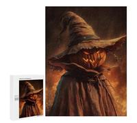 Halloween Pumpkin Scarecrow Art Print Puzzle 500 Pièces Educa Jouet en Bois Cadeau Unique Décoration Intérieure Jeu Éducatif Challenge Toy Adultes Et Enfants À Partir De 14 Ans 500 PCS