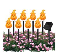 Halloween Pumpkin Stake Lights, Solar-Powered Orange Ground Stakes, Festive Garden Decorations for Yard, Porch, Patio, Pathway, Lawn, Grave, and Outdoor Halloween Displays, 13.19x2.6x2.6 in