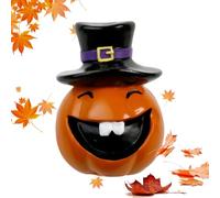 Halloween Pumpkin Statue - Resin Spooky Grinning Pumpkin Figurine Decor