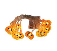Halloween Pumpkin String Lights - Décor De Lanterne Orange À Base De Batterie | Affichage De Fête Extérieure Intérieure Étanche Pour Le Jardin De Patio Mural De Clôture Arbre, Garland Twinkle Glow