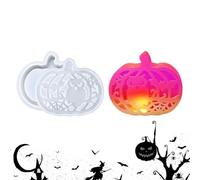 Halloween Pumpkin Tealight Holder Silicone Mold For Resin Epoxy Casting