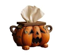 Halloween Pumpkin Tissue Box Holder, Spooky Style Facial tissues Holder Spooky Will, Scary Pumpkin Tissue Box Cover Decor with Eyes, Give You a Scary Atmosphere for Bedroom, Kitchen