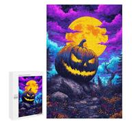 Halloween Pumpkin with Full Moon-2 Puzzle 1000 Pièces Educa Jouet en Bois Cadeau Unique Décoration Intérieure Jeu Éducatif Challenge Toy Adultes Et Enfants À Partir De 14 Ans 1000 PCS