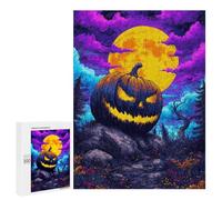 Halloween Pumpkin with Full Moon-2 Puzzle 500 Pièces Educa Jouet en Bois Cadeau Unique Décoration Intérieure Jeu Éducatif Challenge Toy Adultes Et Enfants À Partir De 14 Ans 500 PCS